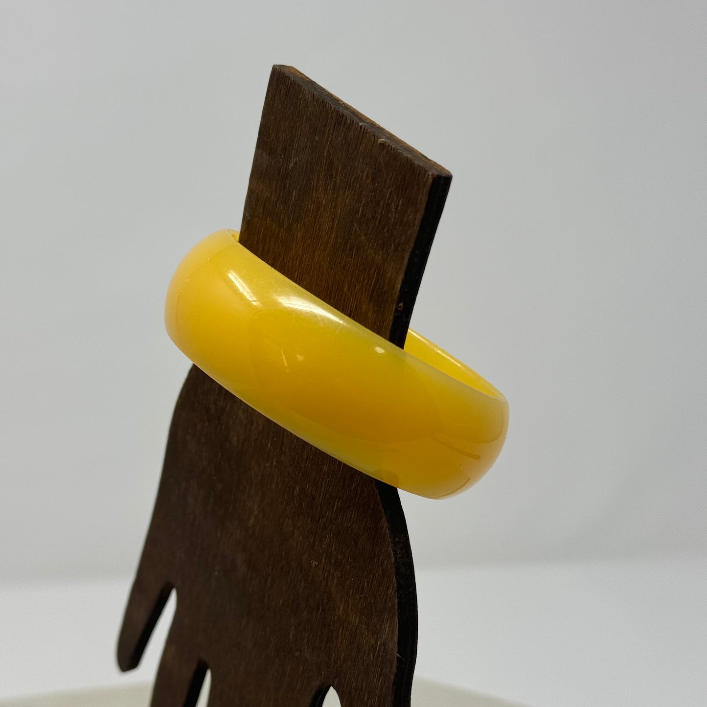 Bright Yellow Resin Bangle Bracelet - Trendy Minimalist Fashion Jewelry Accessory