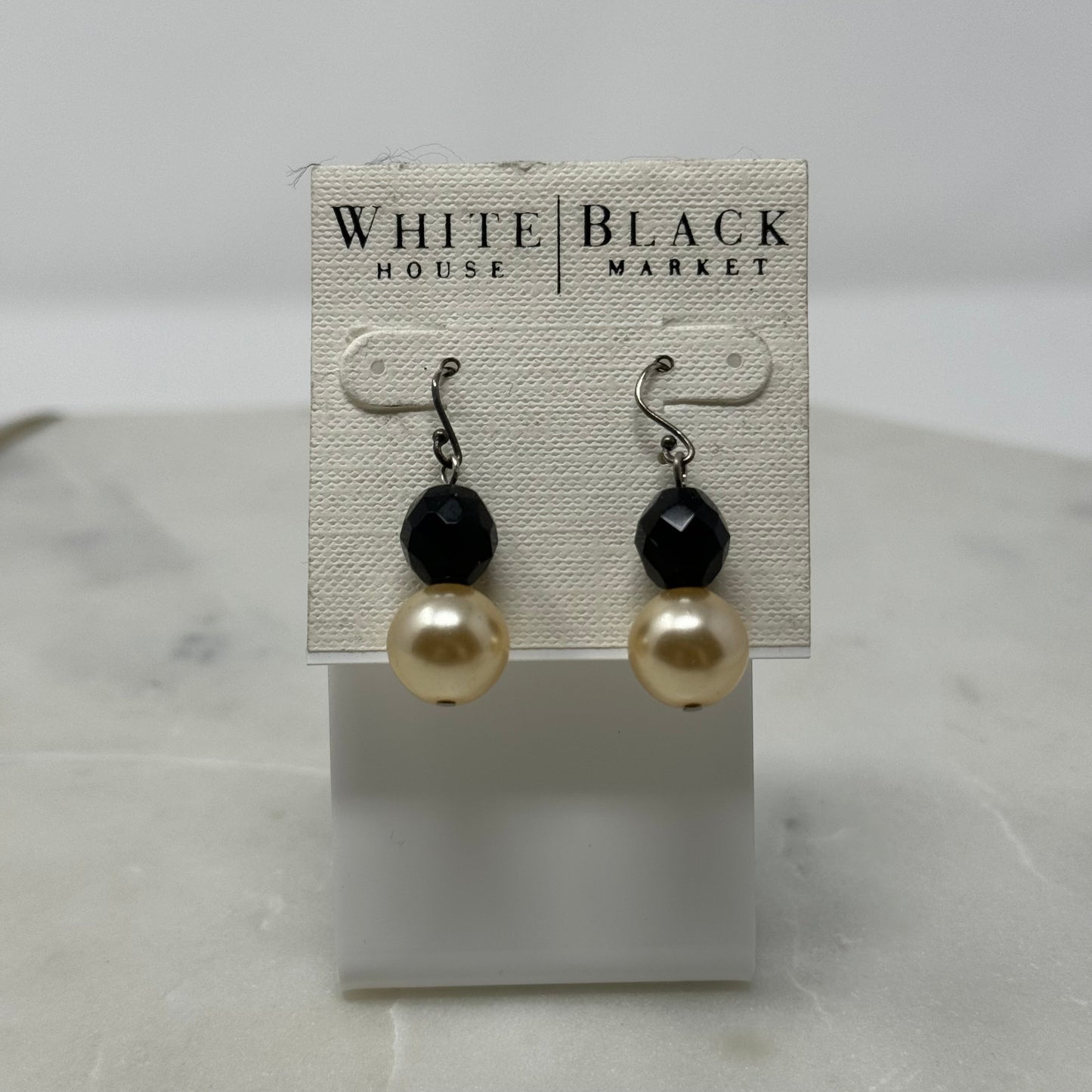 New White House Black Market Pearl Dangle Hook Earrings
