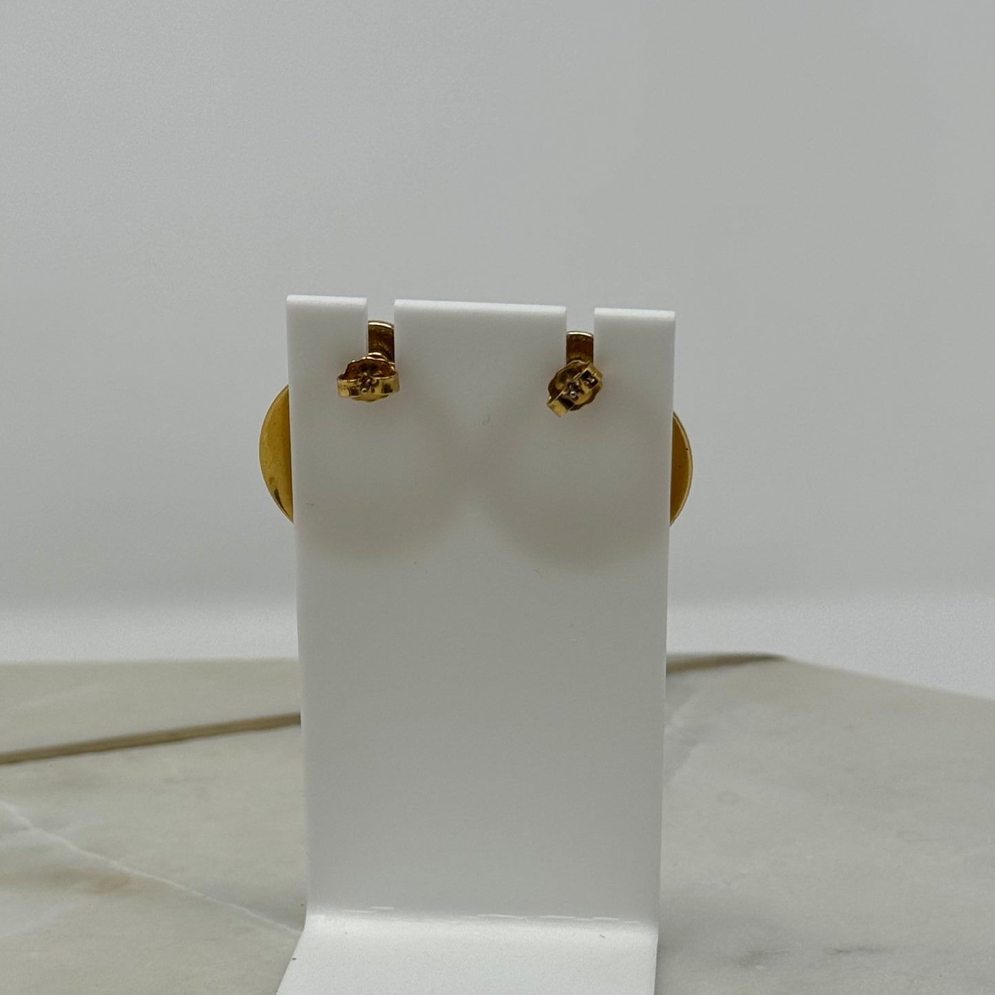 Avon Earrings Boho Southwest Button Stud Gold Tone Drop Disc Swirl Design 1 in