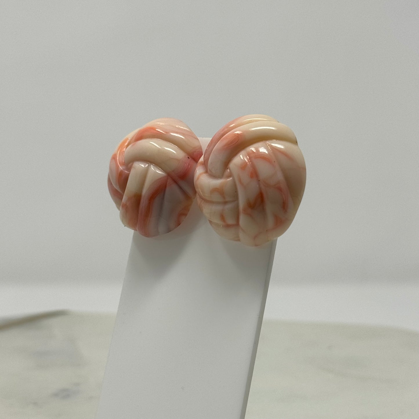 Vintage 1990’s Round Knotted Pink Post Earrings