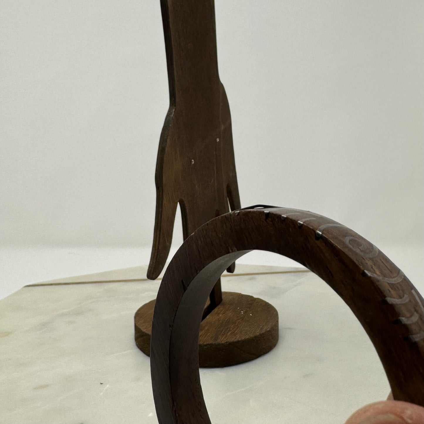 Wood Metal Inlay Bangle Bracelet