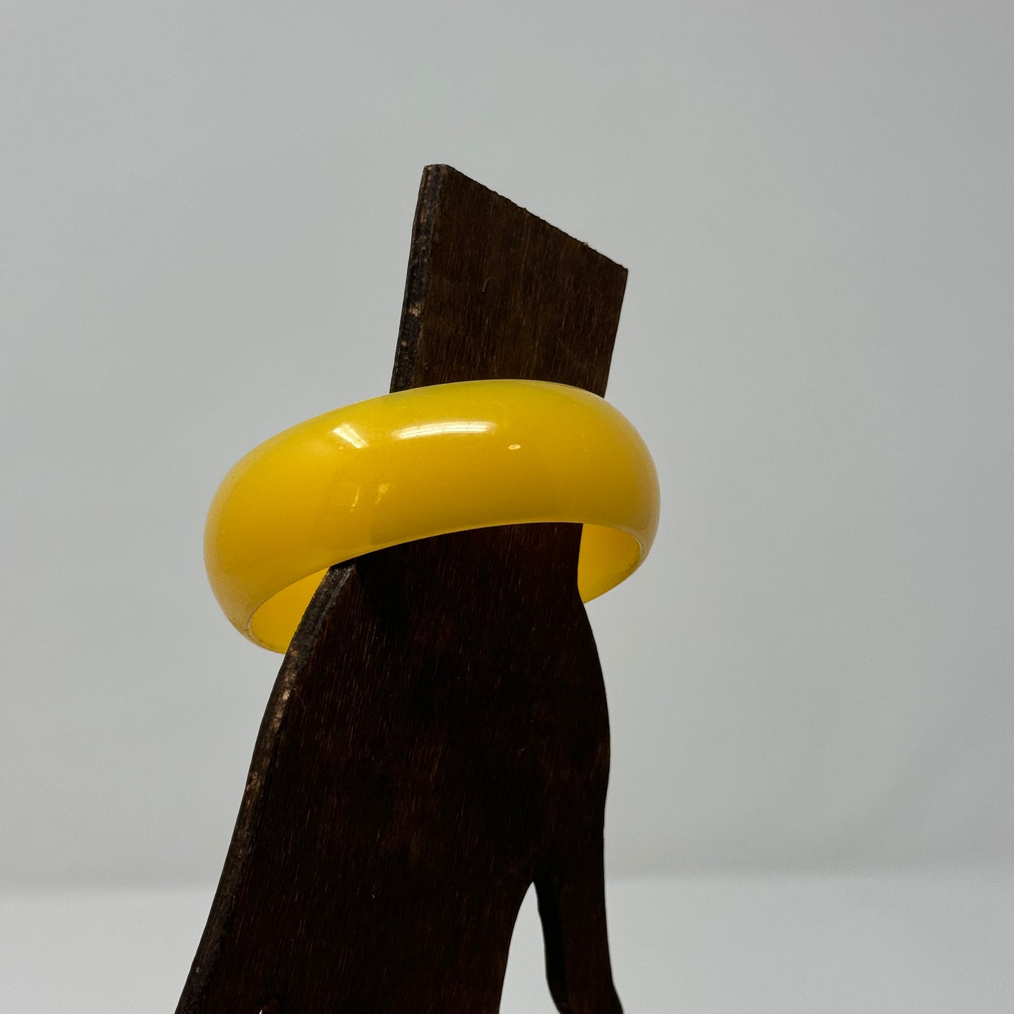Bright Yellow Resin Bangle Bracelet - Trendy Minimalist Fashion Jewelry Accessory
