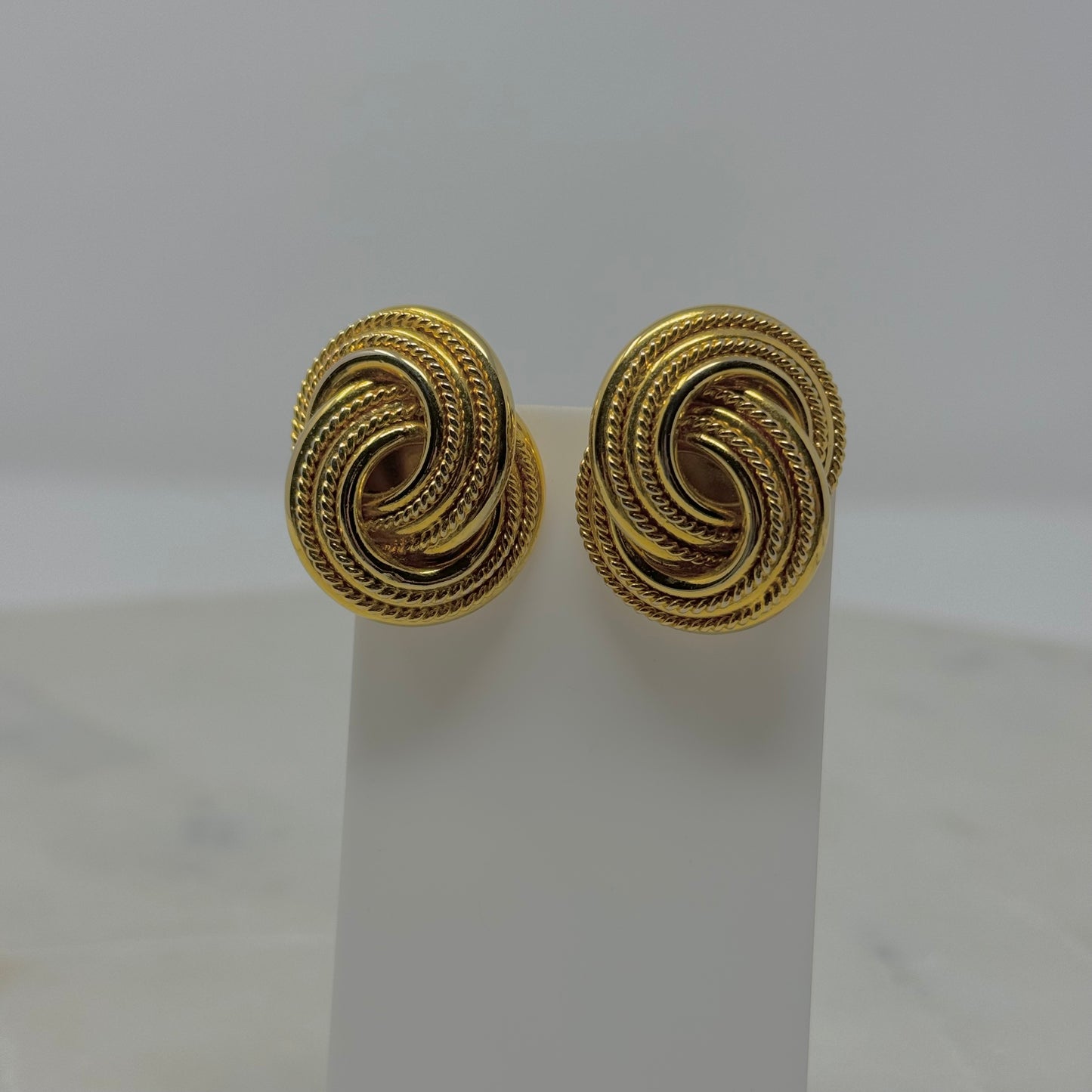 Elegant Gold Knotted Clip-On Earrings
