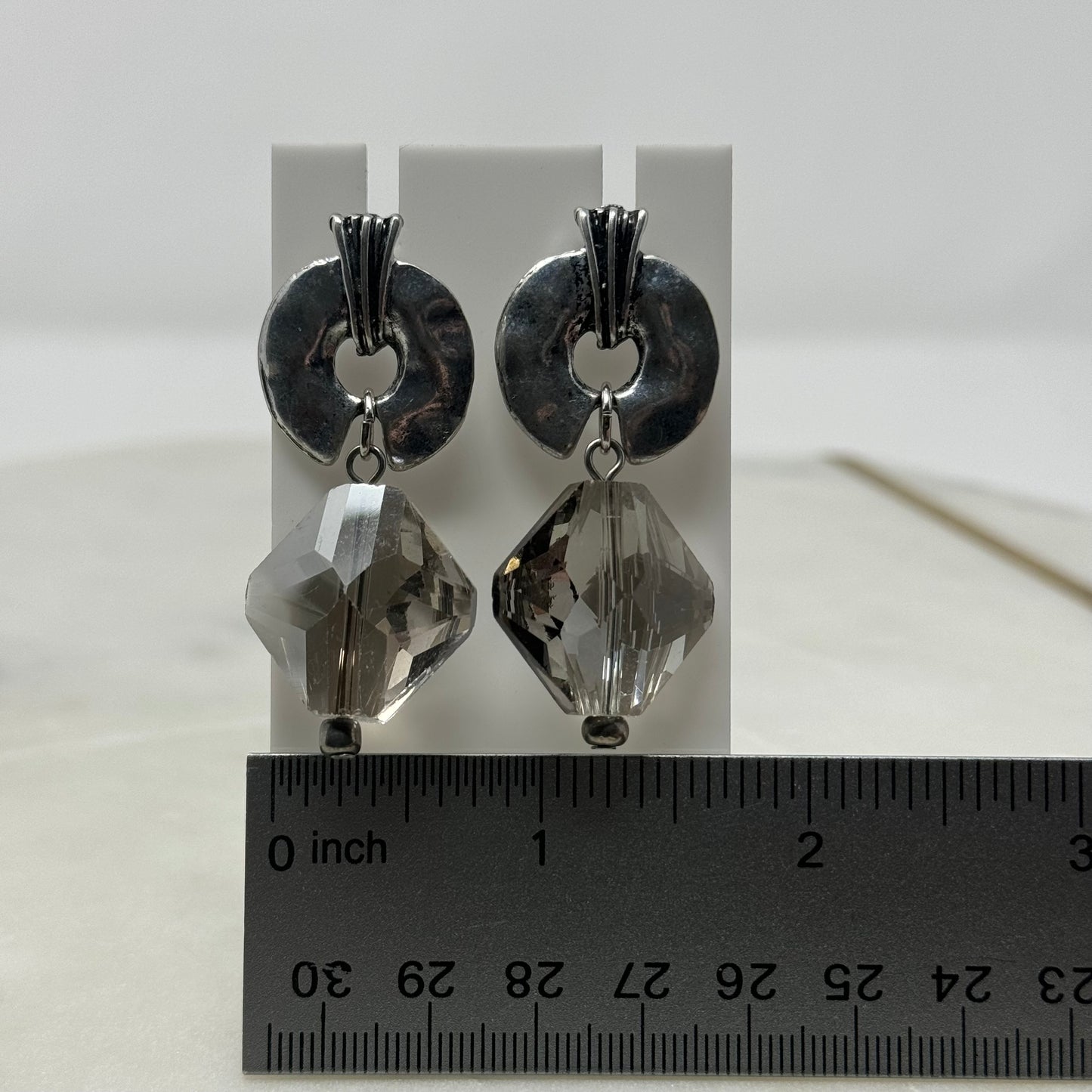 Faceted Glass Crystal Stud Dangle Earrings