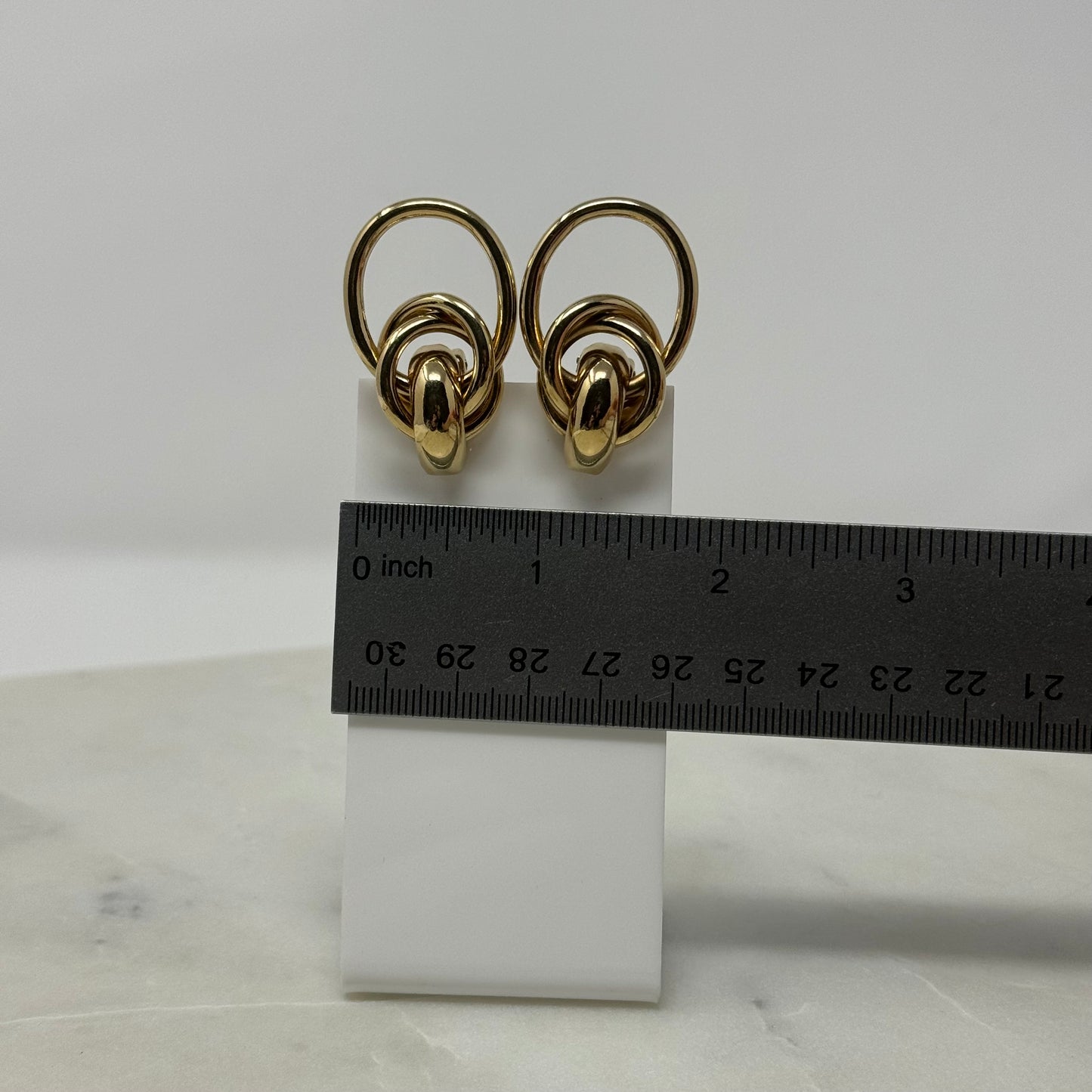 Vintage Gold Knotted Droop Clip-On Earrings