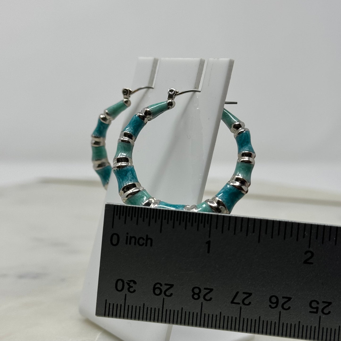 Aqua Blue Hoop Earrings