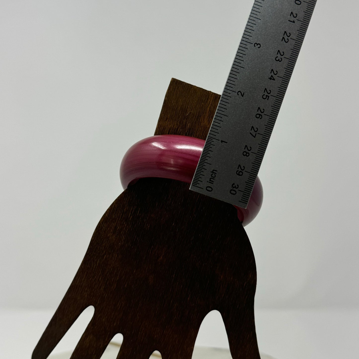 Maroon Wood Bangle Bracelet - Retro 80s Bold Statement Jewelry, Fashion Accessory