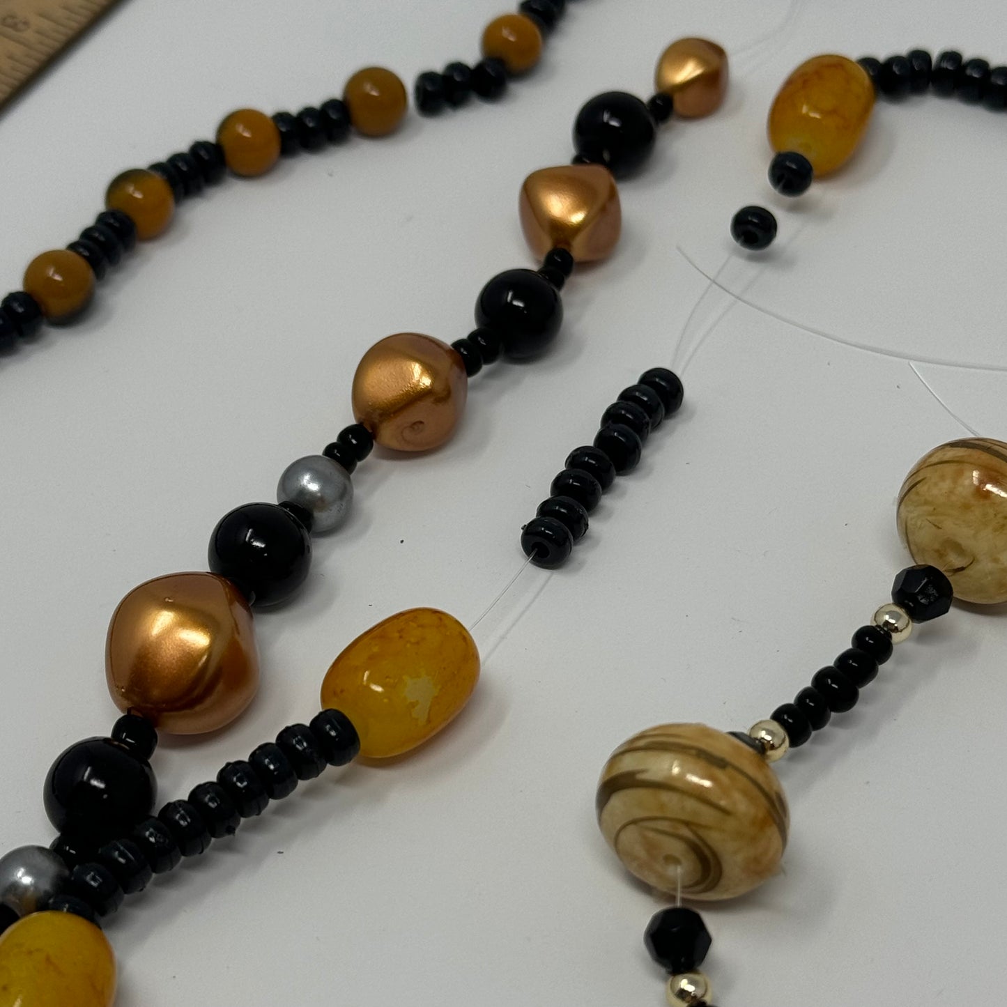 Reclaimed Marbled & Multicolored Beads Earth Tones with Gold & Black Accents Unique Crafting & Jewelry Supplies