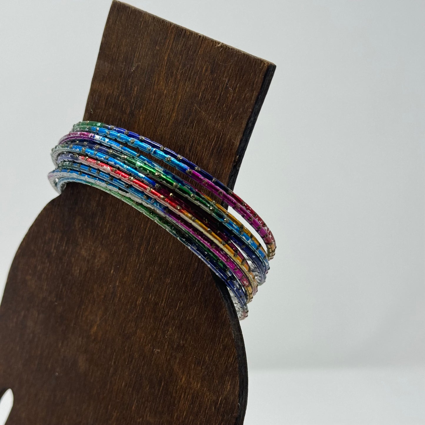 Colorful Multi-Stack Bangle Bracelets 11 Trendy Rainbow Fashion Jewelry Set