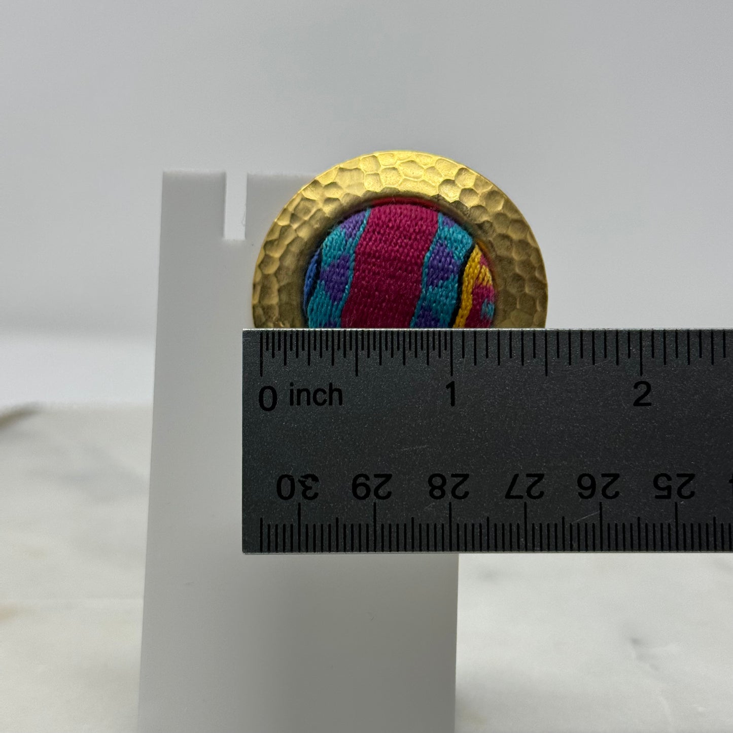 1990’s Boho Large Round Gold Hammered Post Earrings