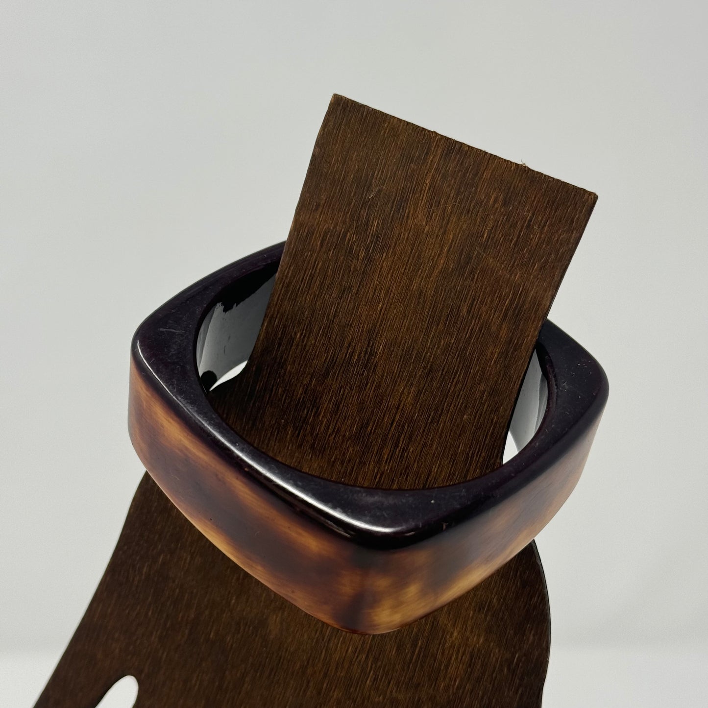Retro Bangle Bracelet - Square Shape, 1970s Style, Boho Thick Statement Jewelry
