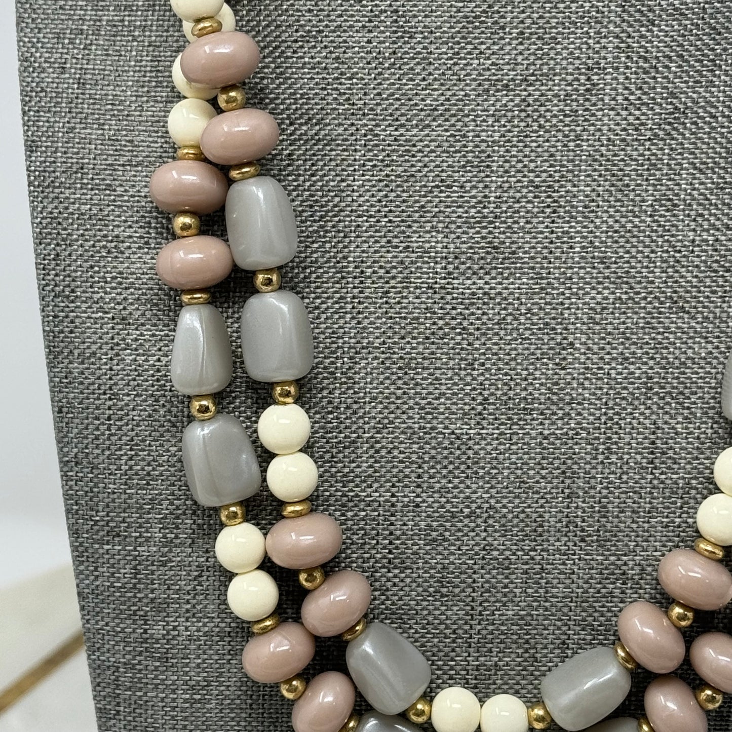 Womens Necklace Boho Statement Double Beaded Strands 18 in Costume Jewelry