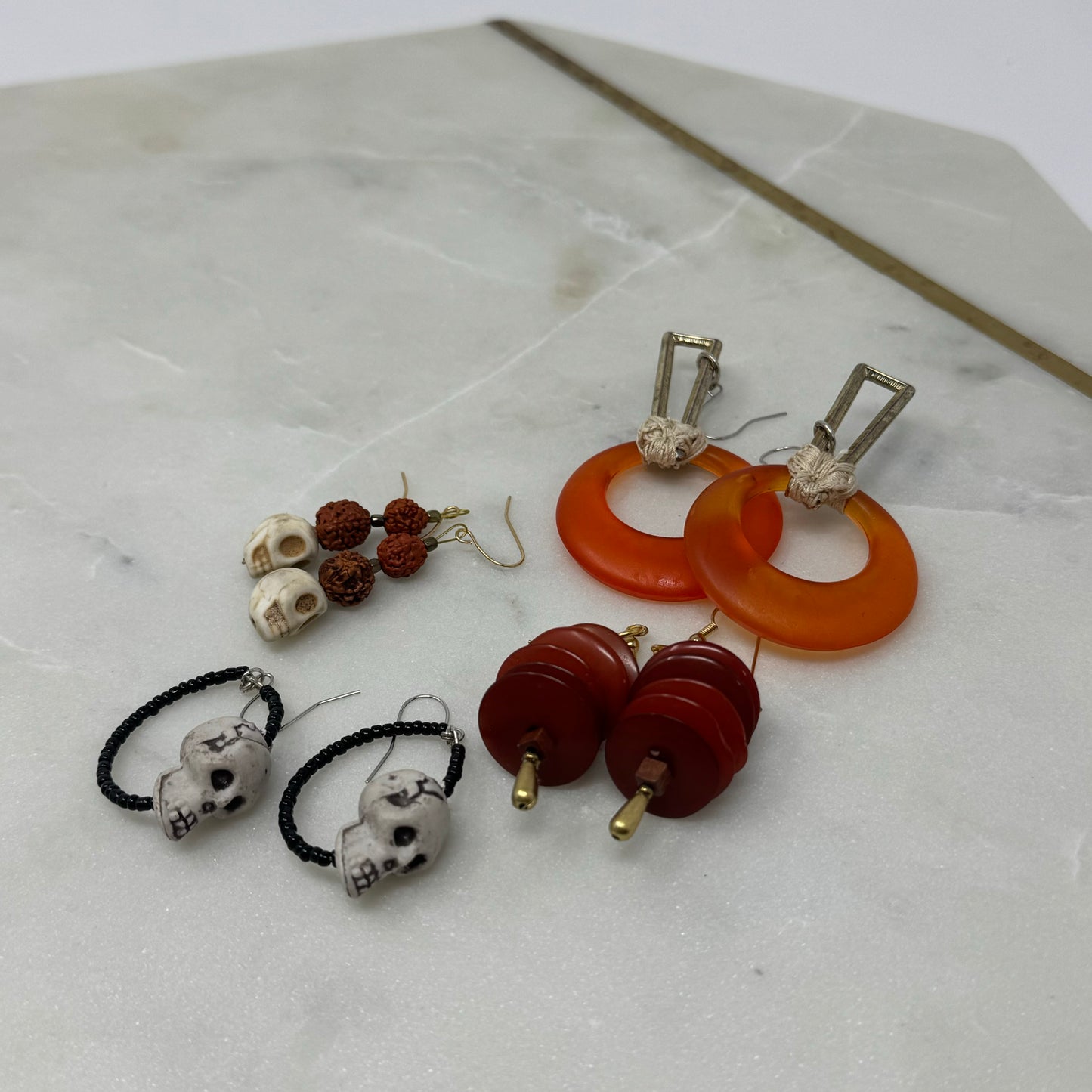 Halloween / Fall Earrings Handcrafted with reclaimed materials.