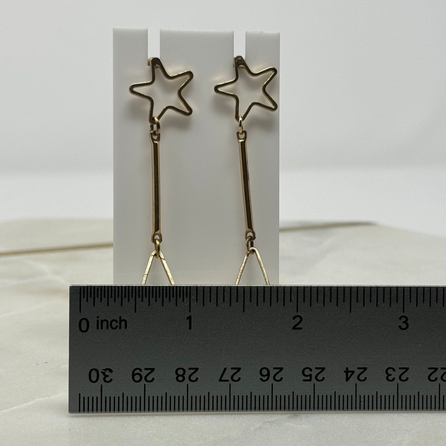 Gold Star Drop Dangle Earrings
