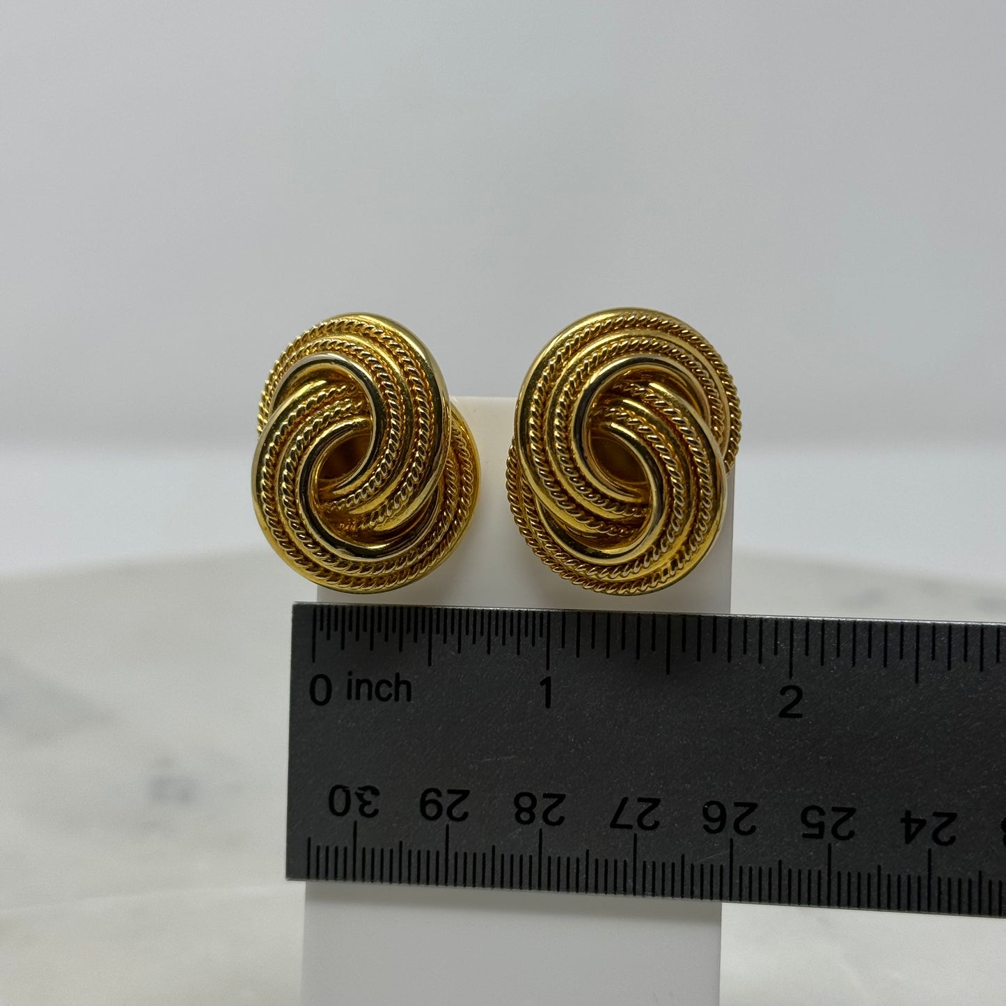 Elegant Gold Knotted Clip-On Earrings