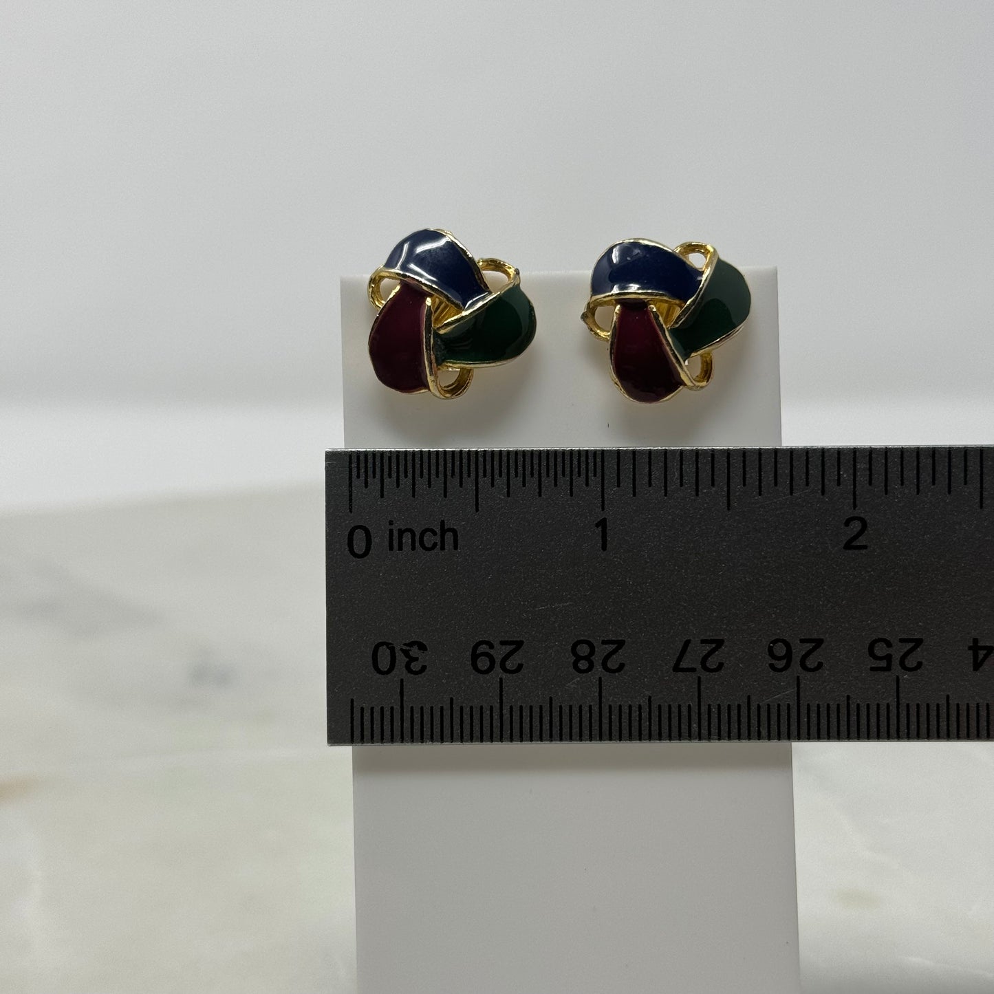 Vintage 90's Colors Knotted Clip-On Earrings