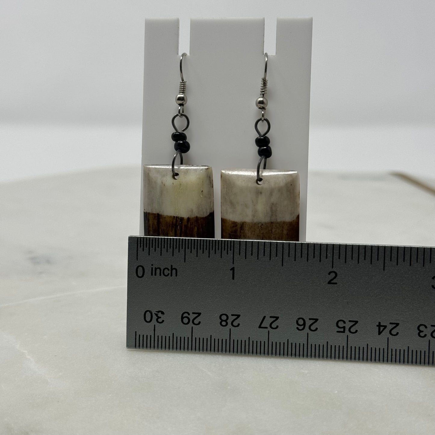 Two-Tone Stone Drop Dangle Hook Earrings