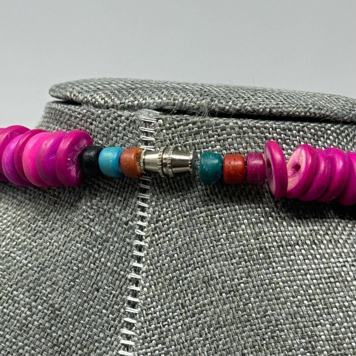 Vibrant Boho Statement Necklace Wood Bead Handmade Colorful Statement Jewelry