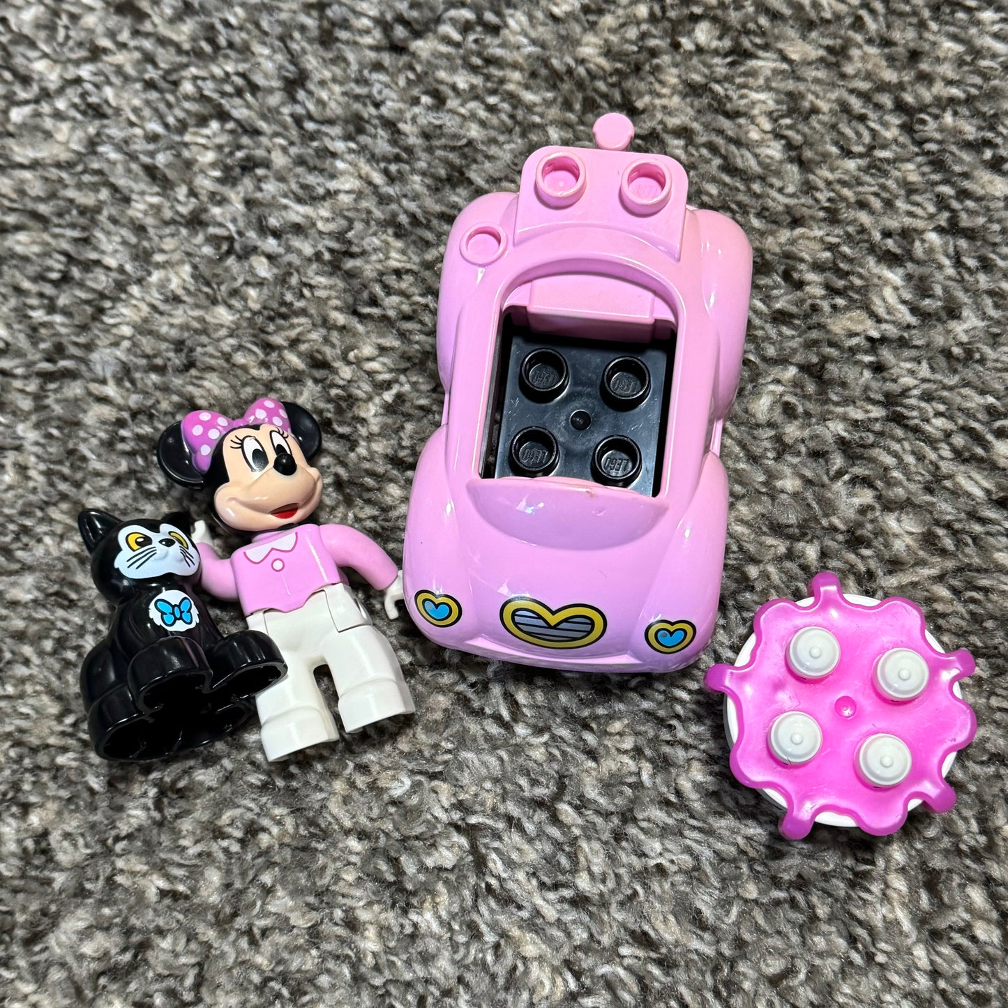 Duplo Lego Minnie Mouse Figaro Cat Cake Car Pink Set