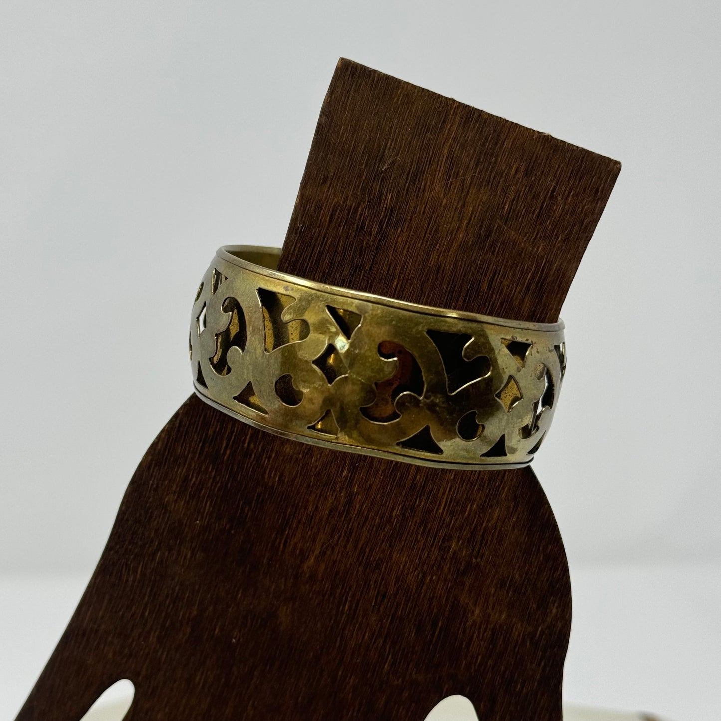 Vintage Brass Filigree Cuff Bracelet, Bohemian Statement Jewelry, Handcrafted Artisan Design