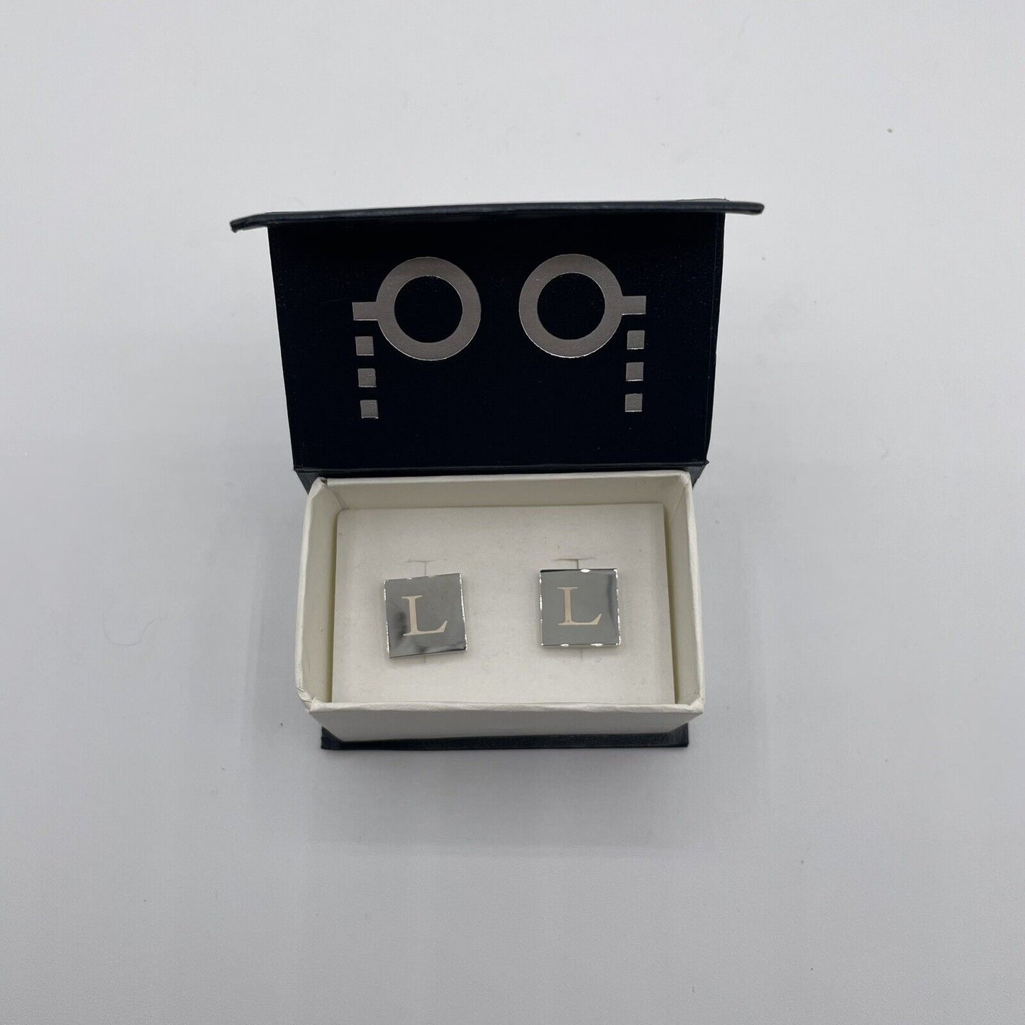 Chrome Monogram Letter L Cufflinks