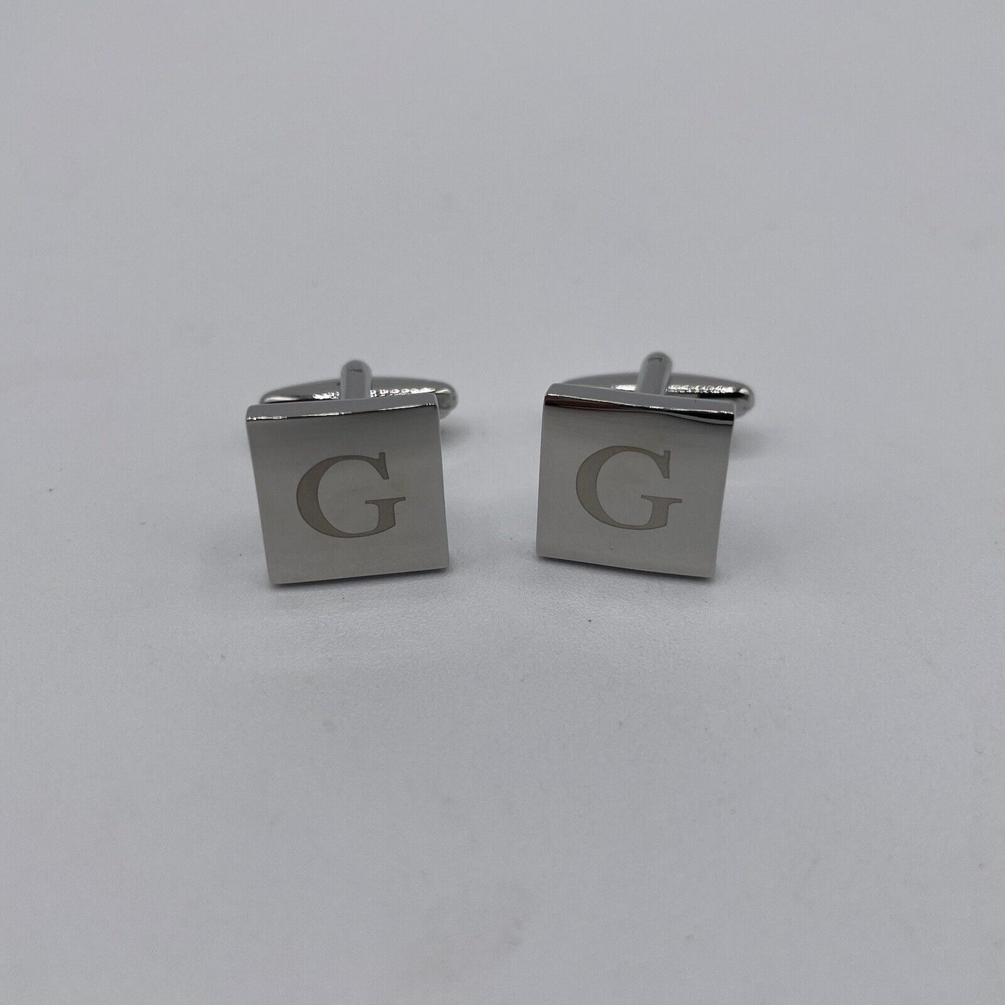 Chrome Monogram Letter G Cufflinks
