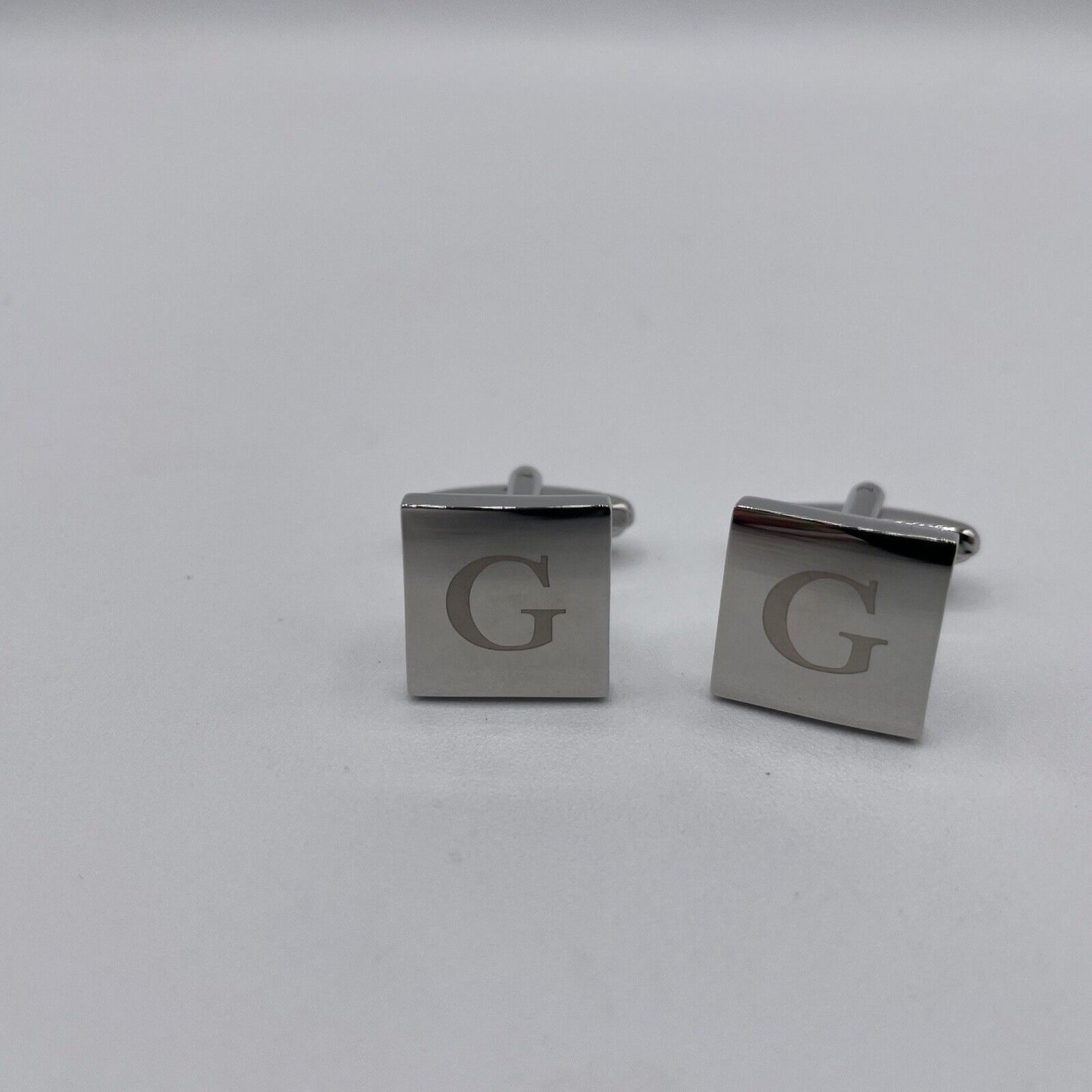 Chrome Monogram Letter G Cufflinks