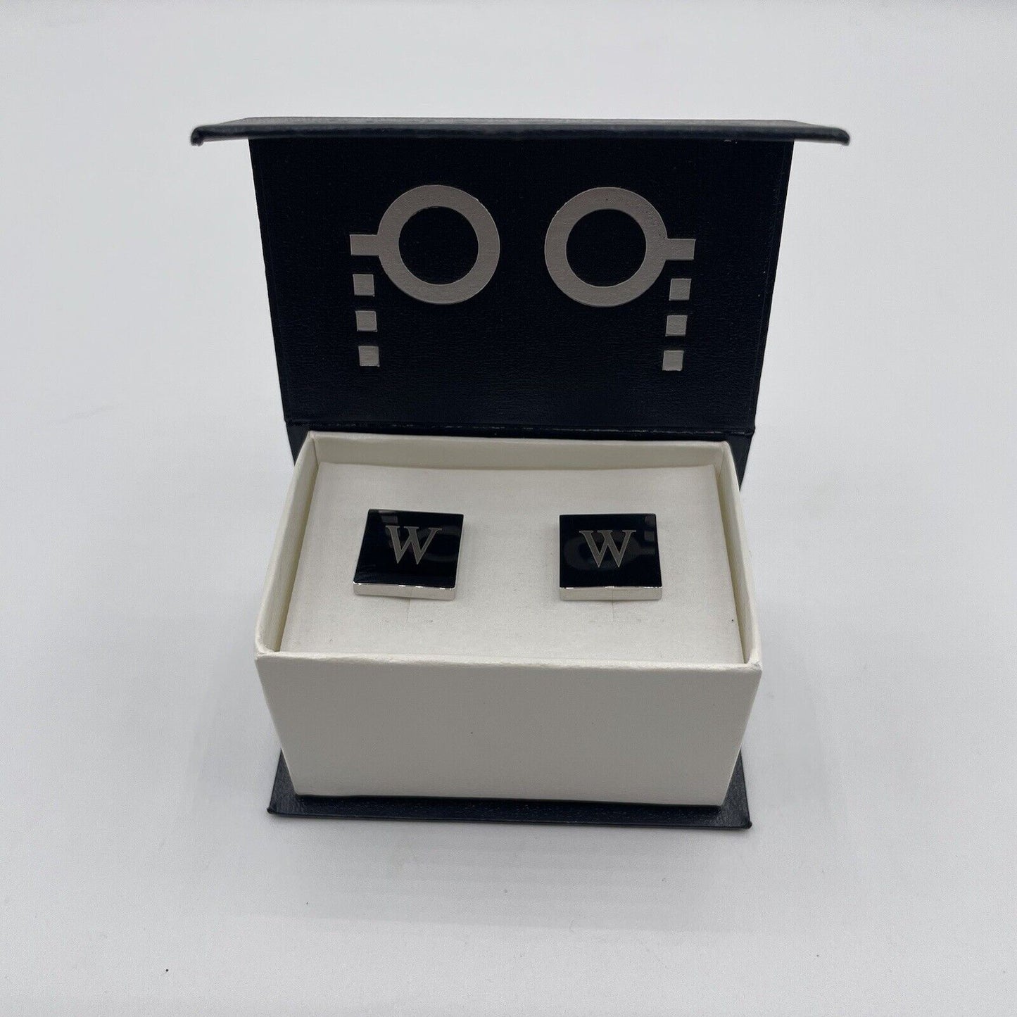 Chrome Monogram Letter W Cufflinks