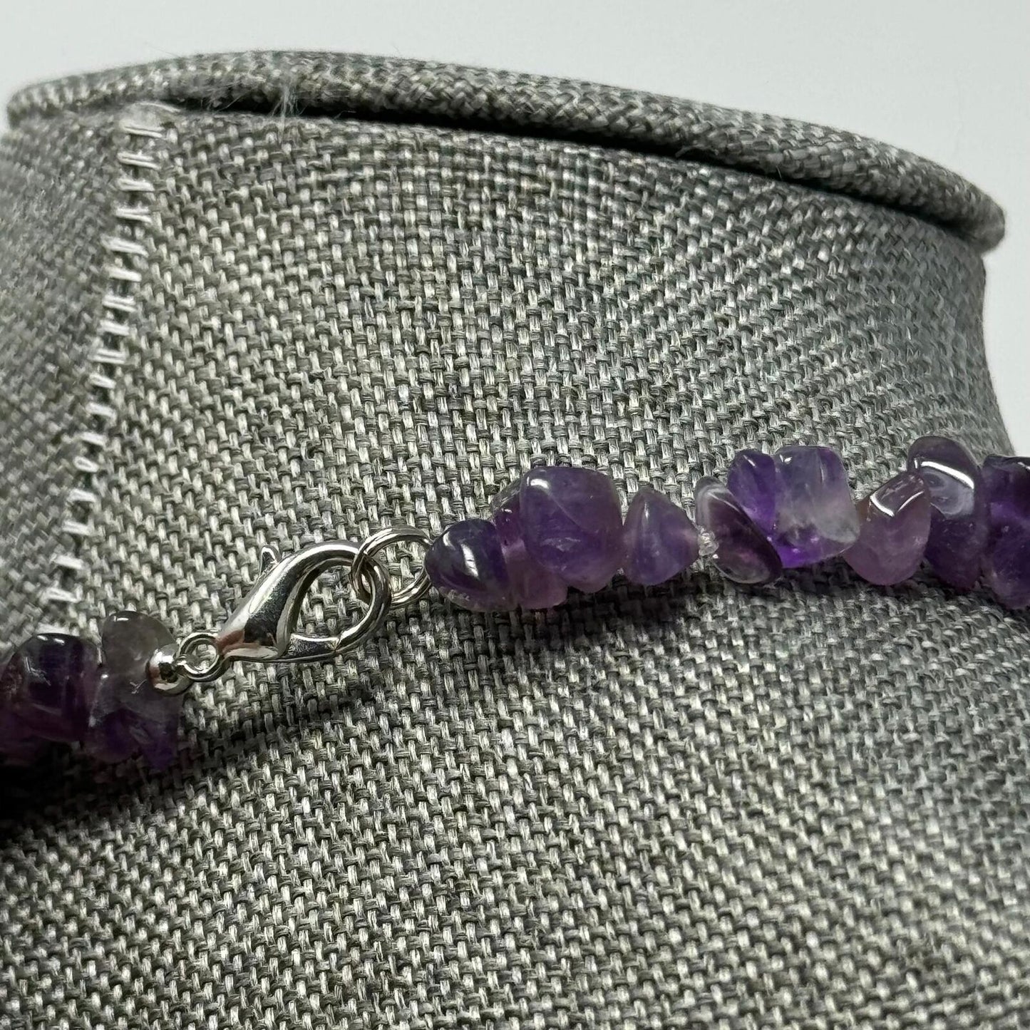 Purple Amethyst Stone Necklace Vibrant Unique Shaped Beads Simple Natural Beauty