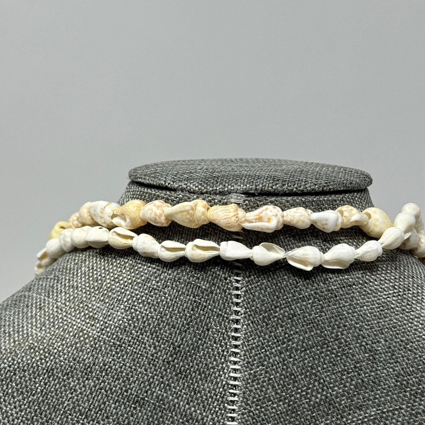 Beach Shell Necklace Natural Mini Shell Beads Simple Layered Boho Island Chic 32”