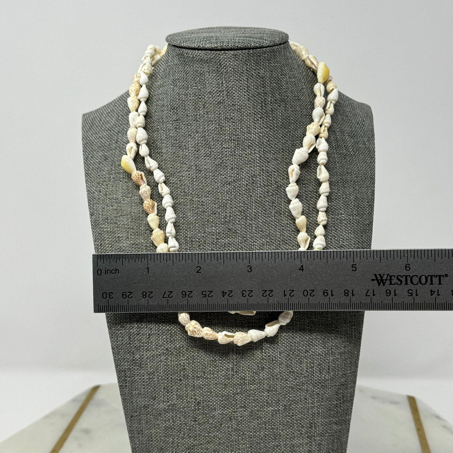 Beach Shell Necklace Natural Mini Shell Beads Simple Layered Boho Island Chic 32”