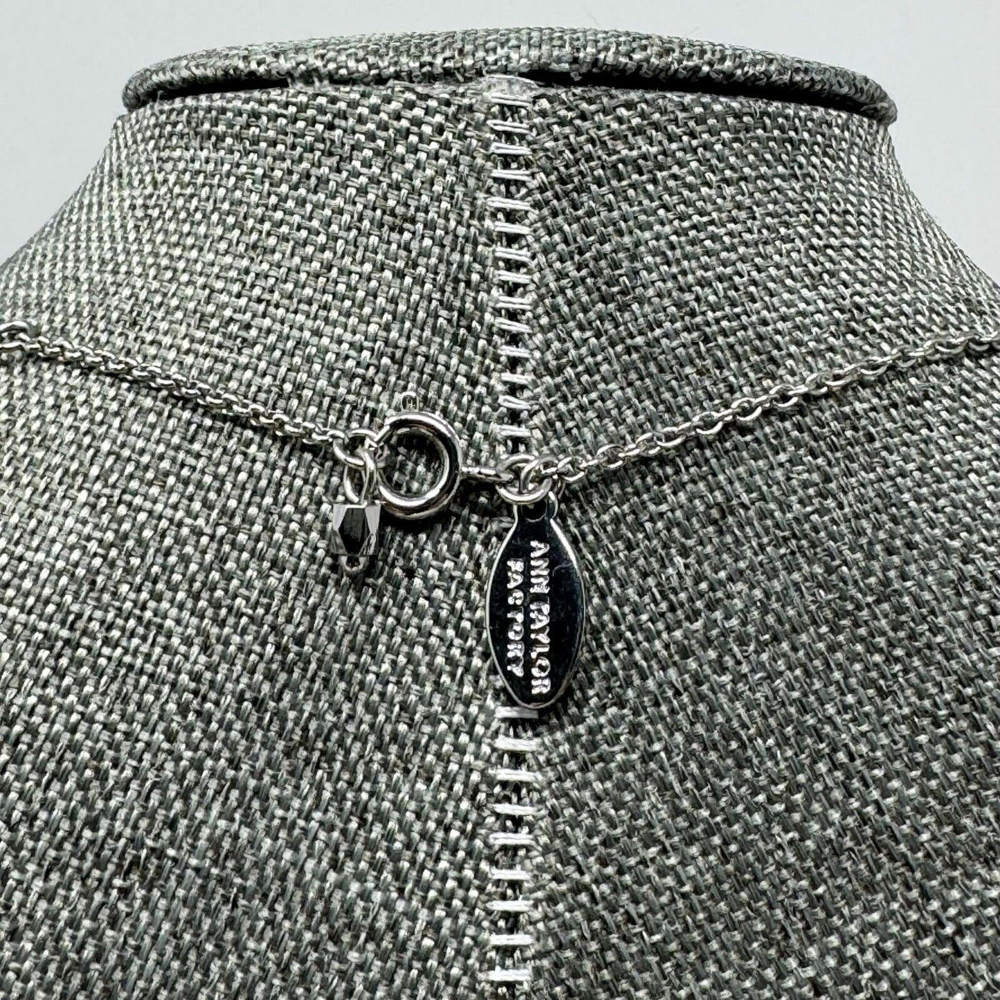 Ann Taylor Blue Jellyfish Tassel Statement Necklace Silver Accent Shimmer Chic