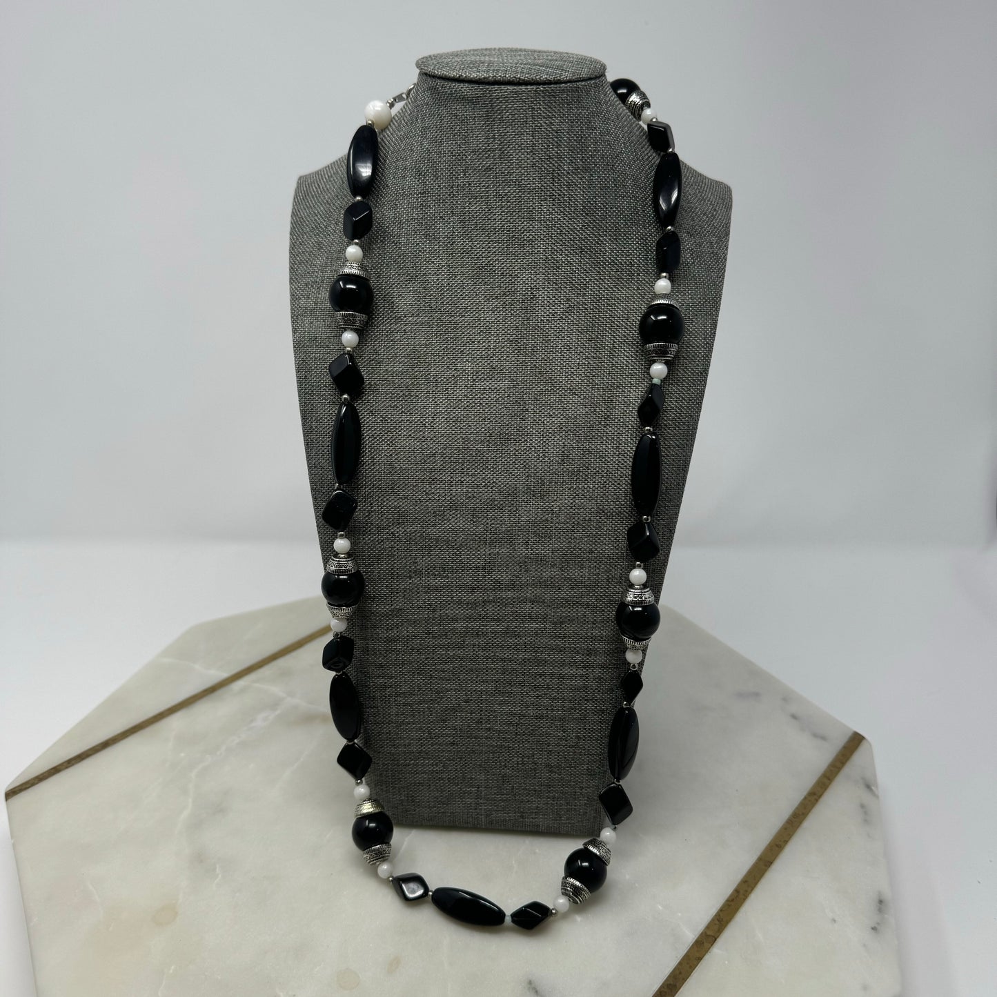 Womens Necklace Boho Southwest Beaded Black 28" Fashion Jewelry