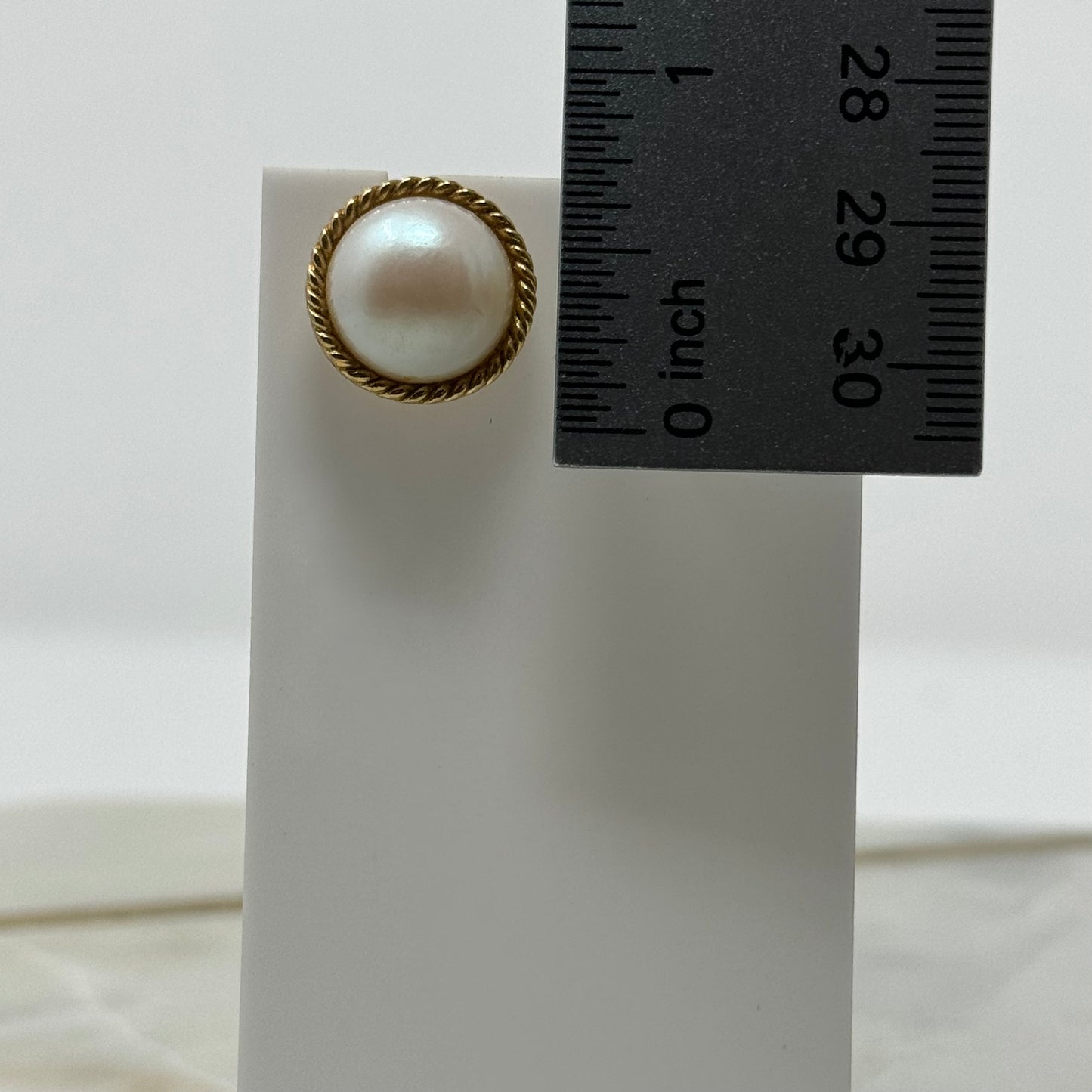 Vintage Pearl & Intricate Gold Border Statement Earrings