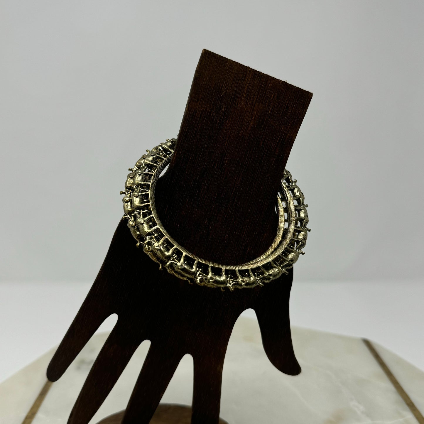Intricate Brass Bangle Bracelet Set Boho Chic Statement Tribal Jewelry