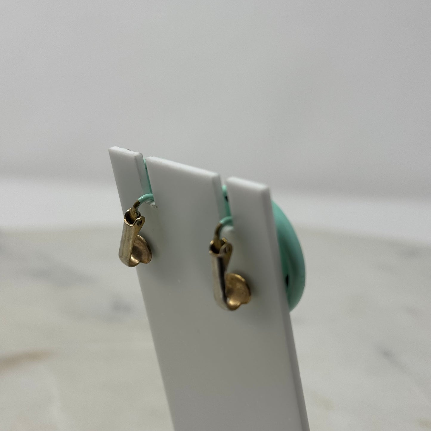 Vintage Round Mint Clip-On Earrings