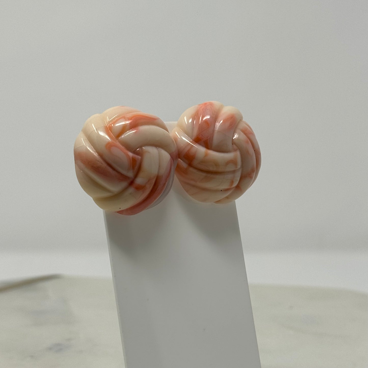 Vintage 1990’s Round Knotted Pink Post Earrings