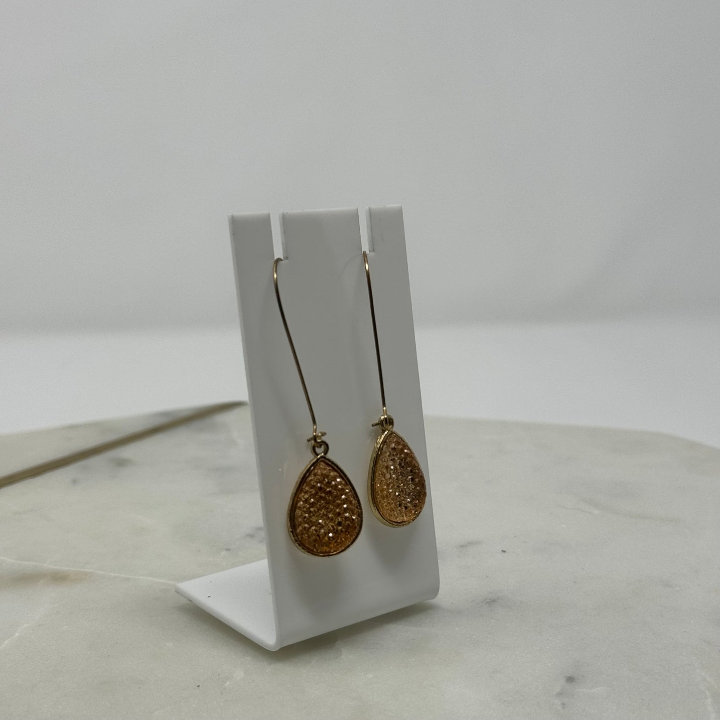 Sparkle Teardrop Dangle Statement Long Hook Earrings