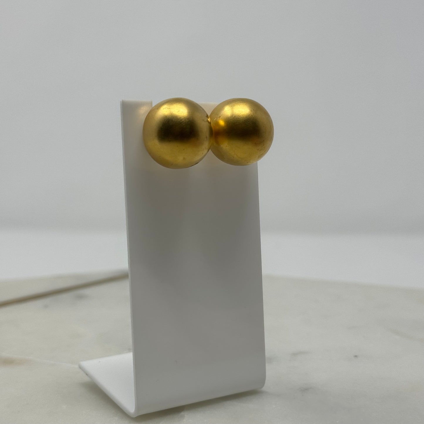 Vintage Gold Sphere Metal Statement Earrings
