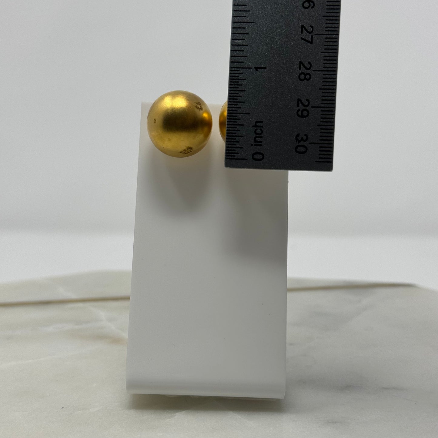 Vintage Gold Sphere Metal Statement Earrings