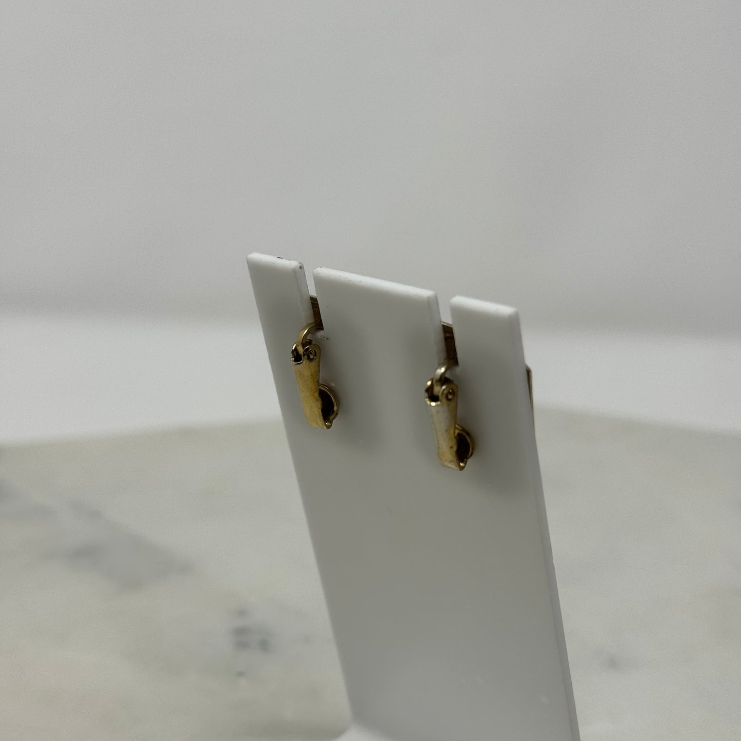 Vintage Black & Gold Beveled Rectangle Clip-On Earrings