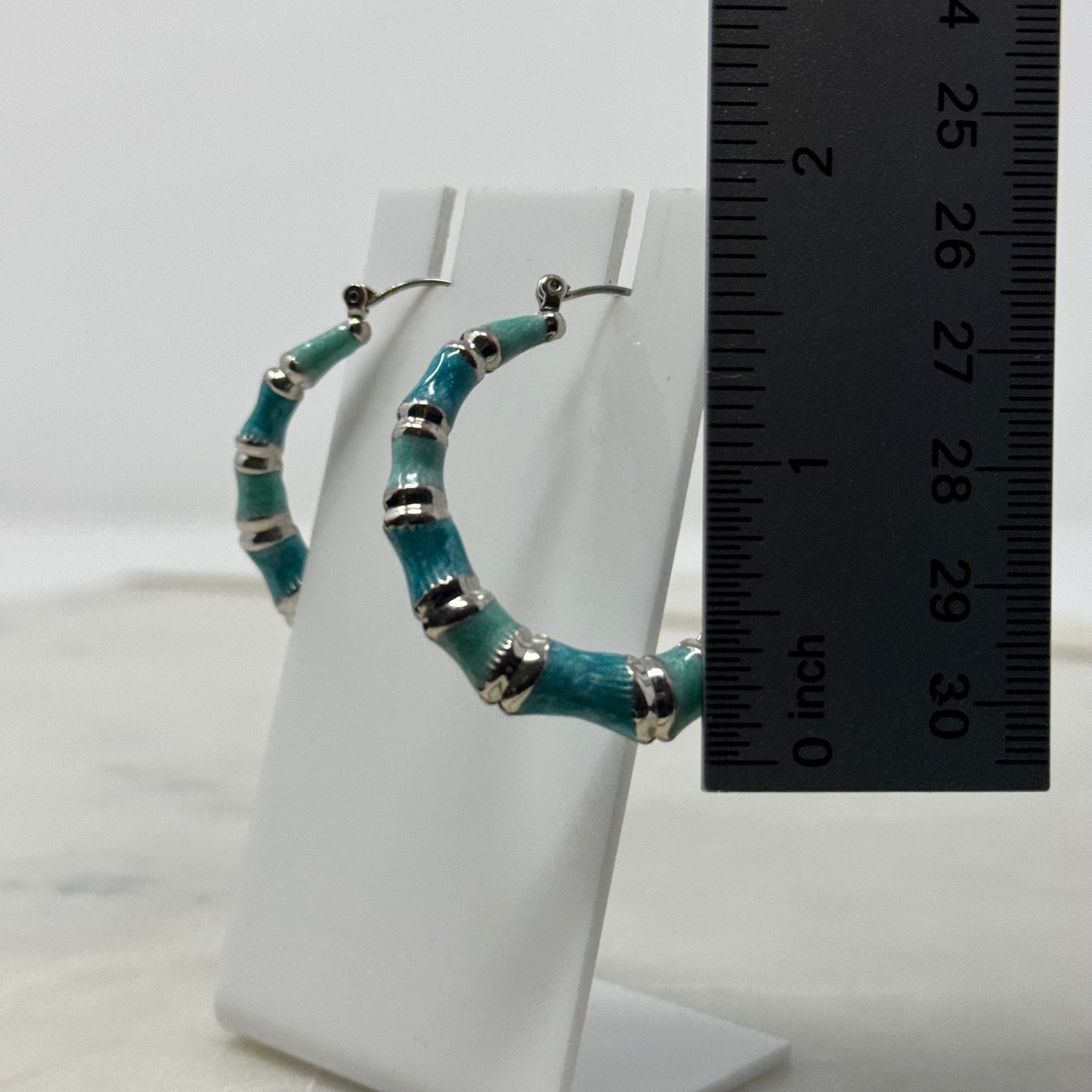 Aqua Blue Hoop Earrings