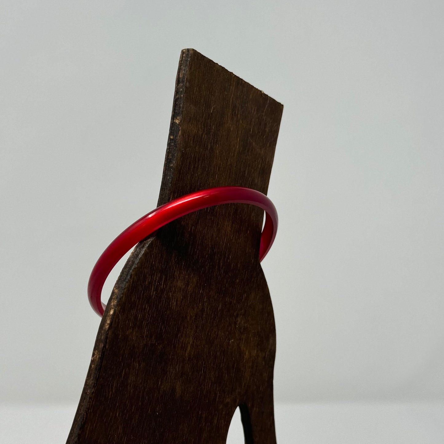 Bold Red Resin Bangle Bracelet - Trendy Minimalist Fashion Jewelry Accessory
