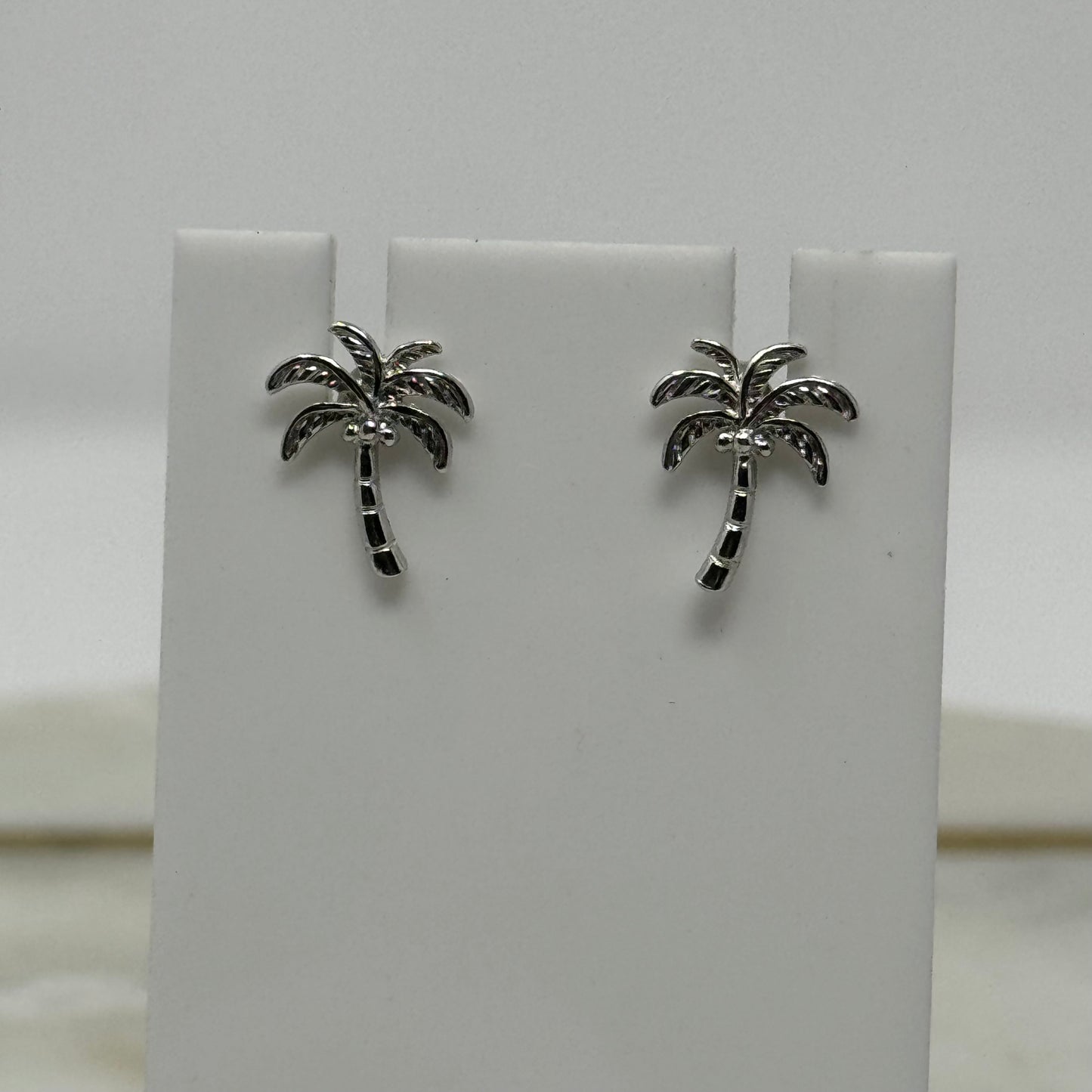 925 Silver Palm Tree Stud Earrings