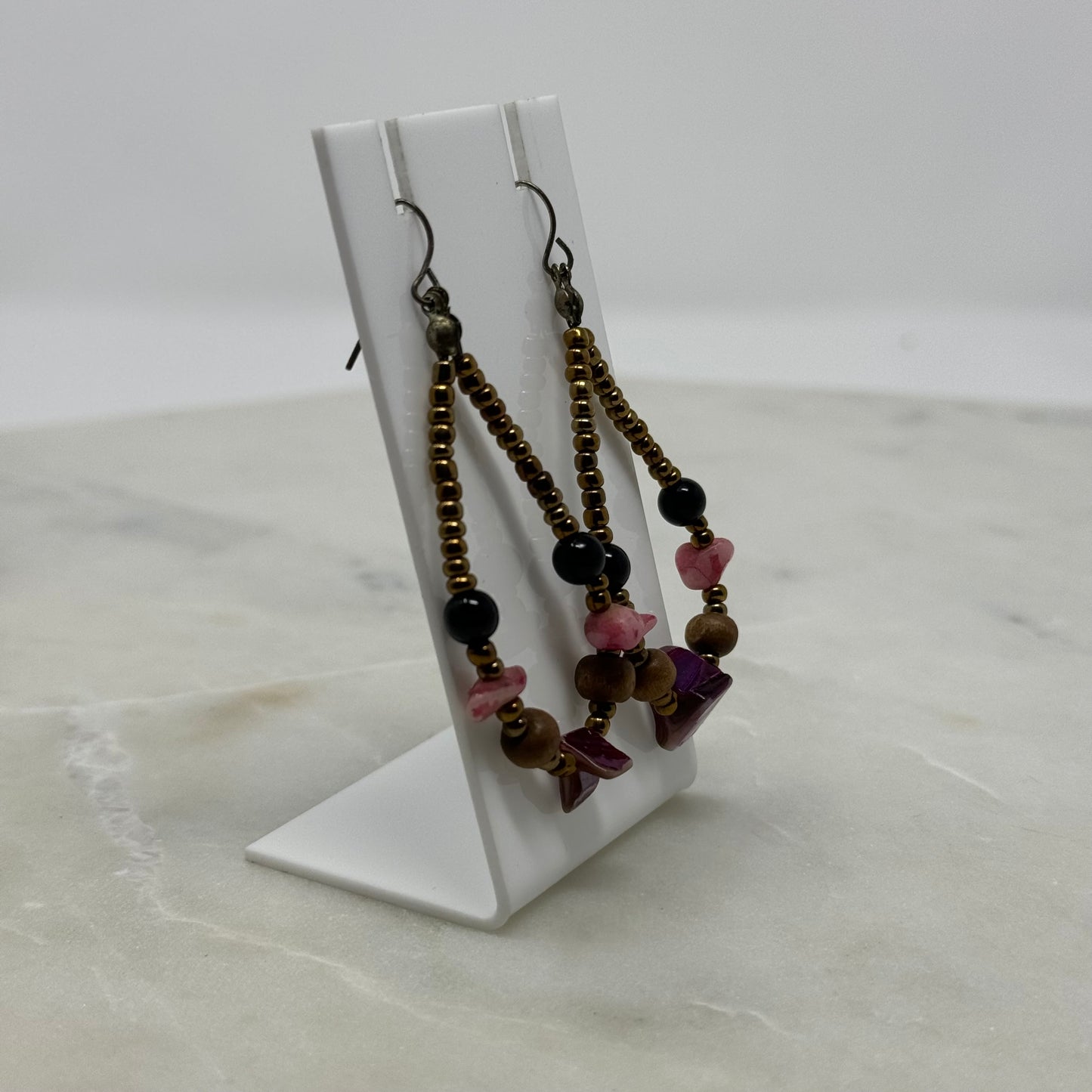 Boho Shell Beaded Dangle Hook Earrings