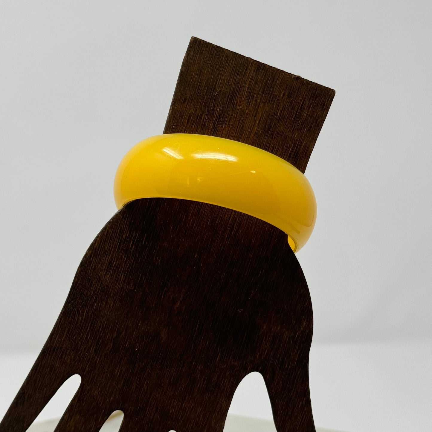 Bright Yellow Resin Bangle Bracelet - Trendy Minimalist Fashion Jewelry Accessory