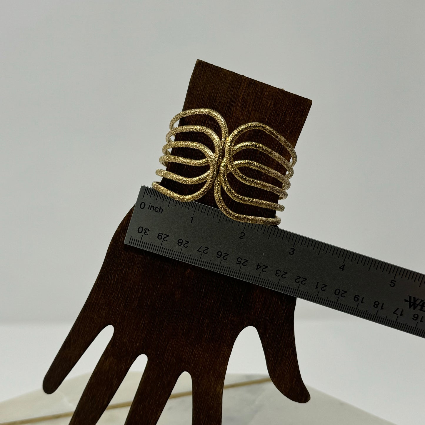 Gold Statement Cuff Bracelet Elegant Art Deco, Openwork Design, Adjustable Women’s Jewelry