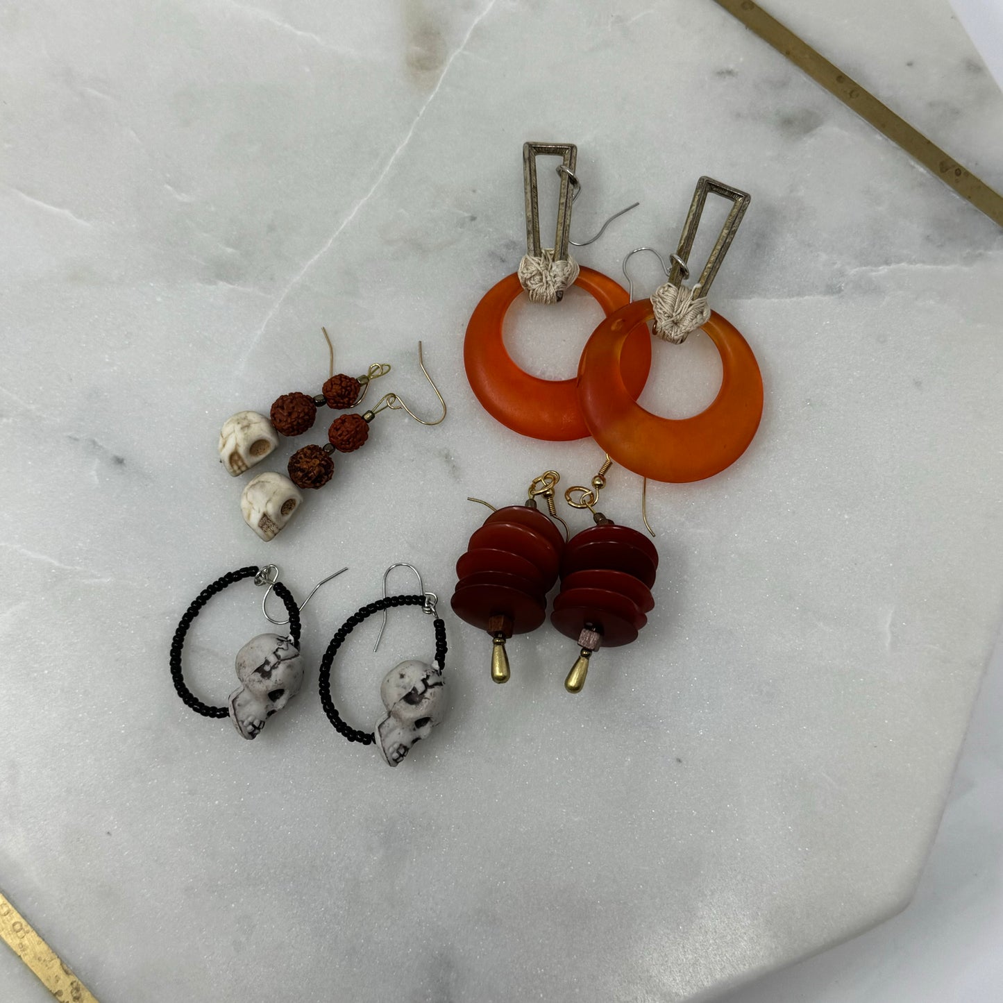 Halloween / Fall Earrings Handcrafted with reclaimed materials.