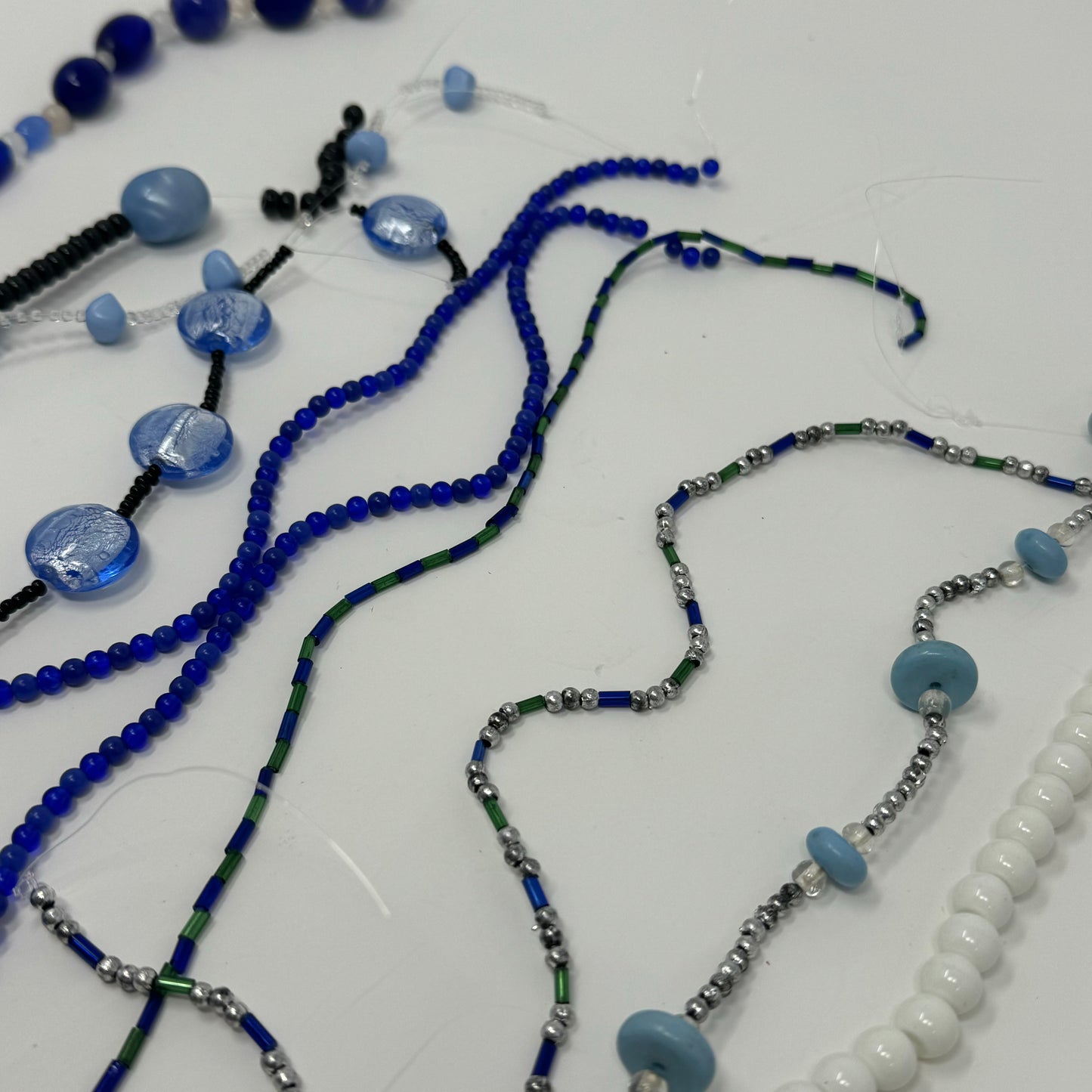 Reclaimed Blue Glass Beads Strands Crafting & Jewelry Making Supplies Sustainable Craft Materials