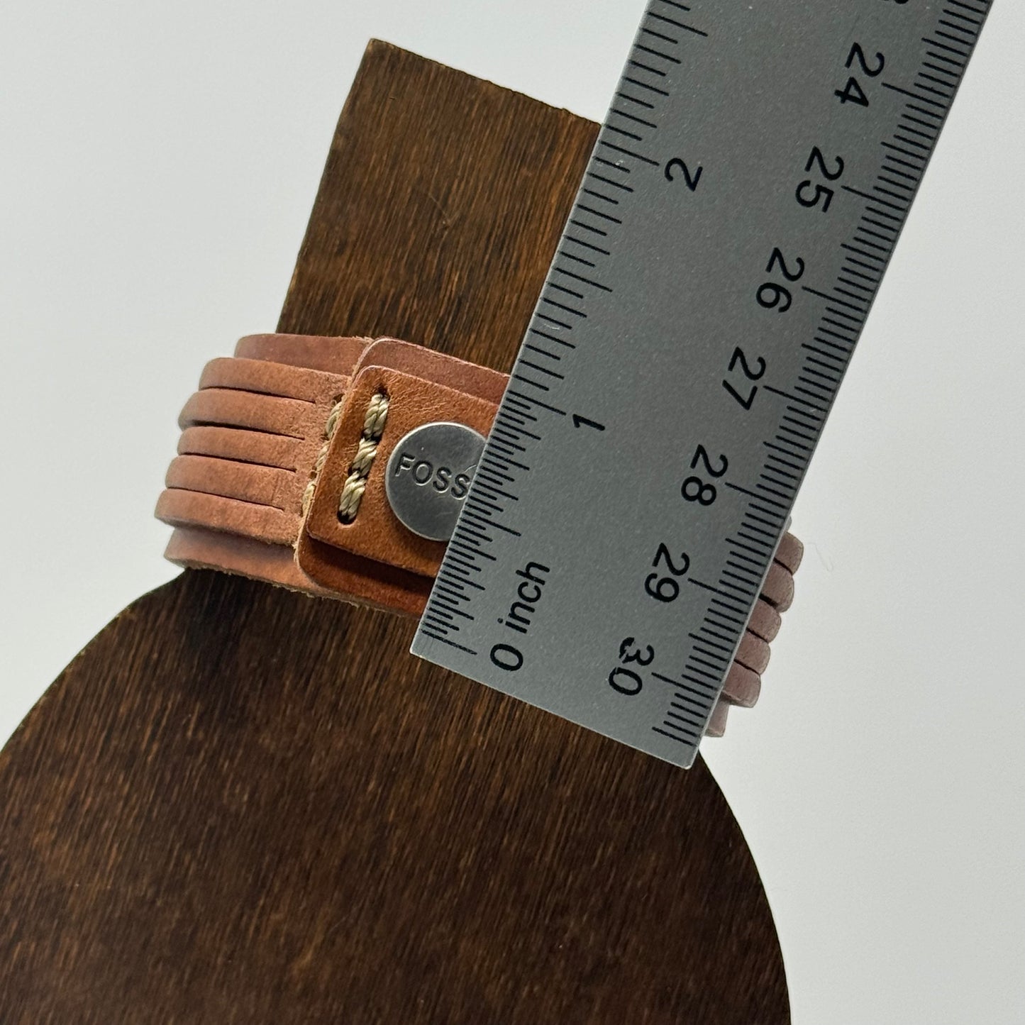 Fossil Bracelet Boho Southwest Leather Snap Cuff 7 in